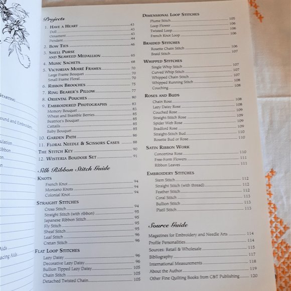 Vintage 1990s Softcover Book Silk Ribbon Embroidery by Judith Baker Montano - Picture 6 of 14